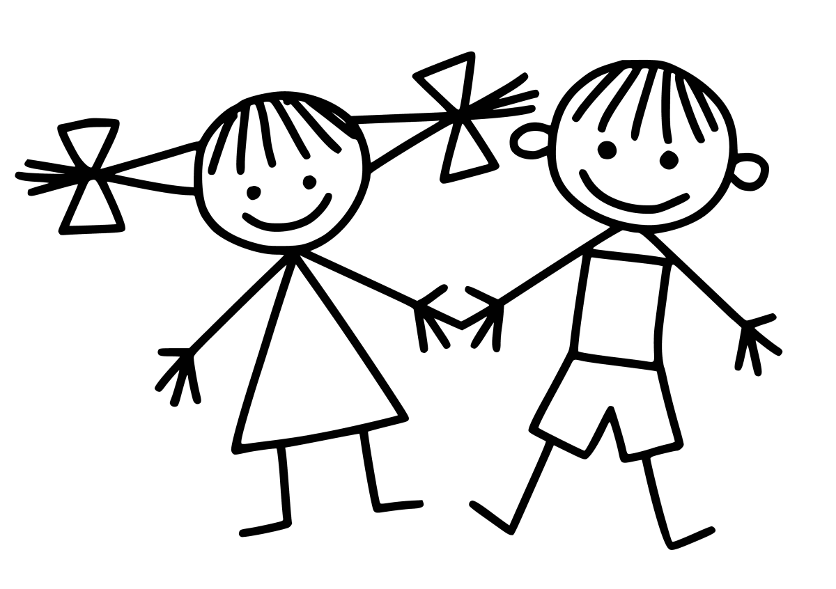 Нарисуй человечка 2. Раскраски для детей. Рисунки для детей. Ребенок схематично. Изображение мальчика и девочки.