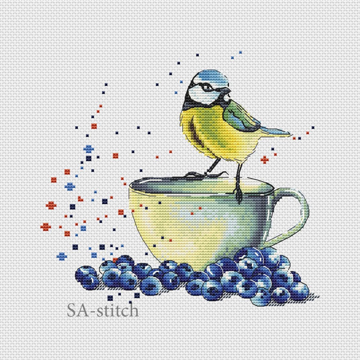 Синица пастелью