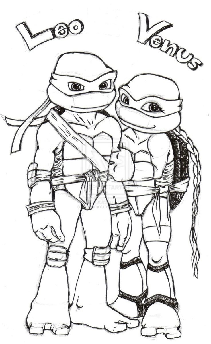 Черепашки ниндзя раскраска Лео и РАФ