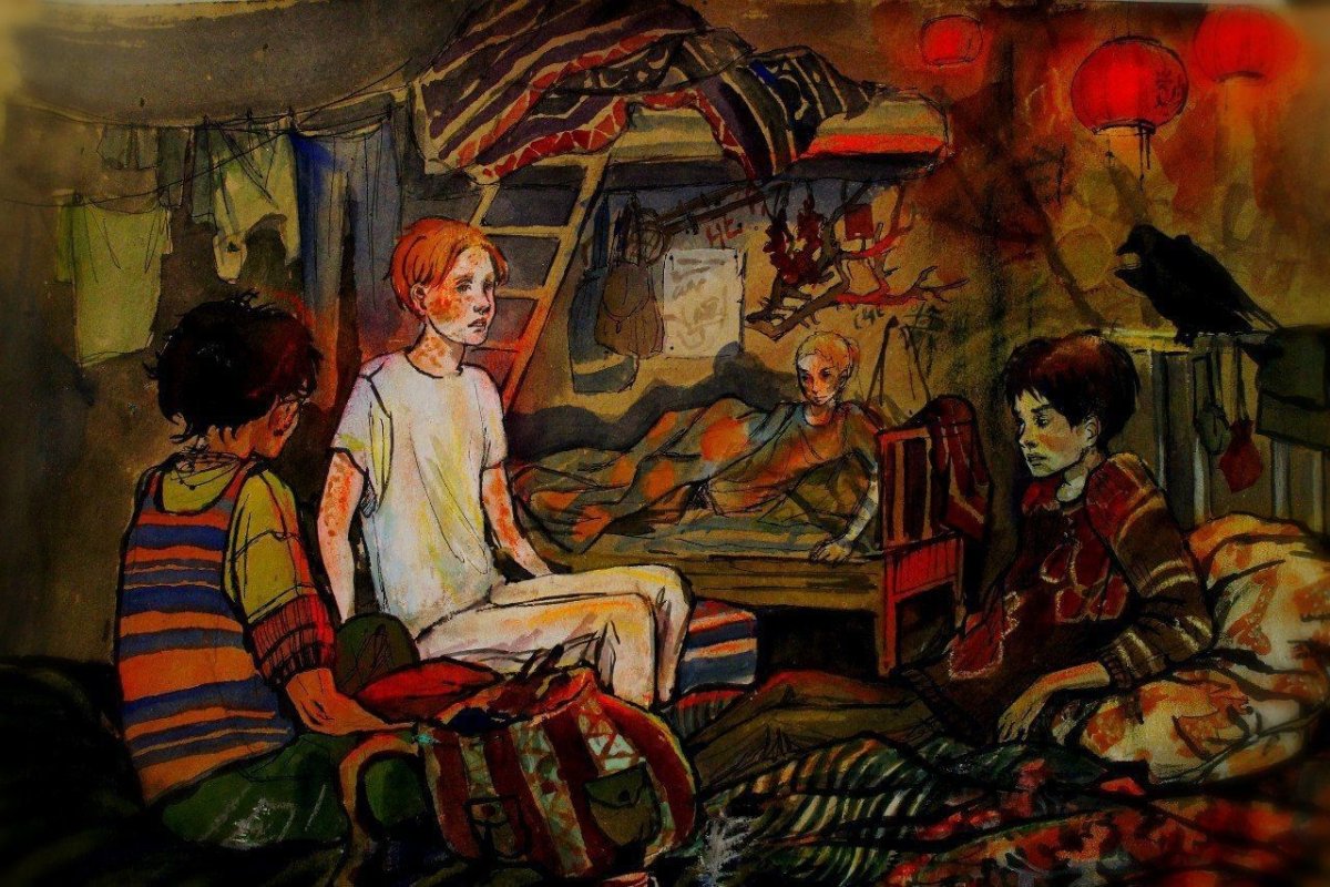 Палата больного рисунок линером