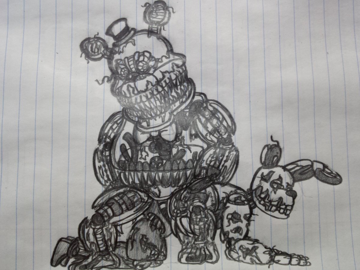 ФНАФ 4 раскраска кошмарного ФРЕДБЕРА