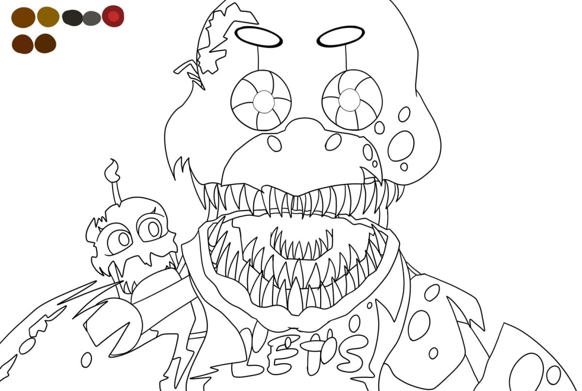 Кошмарный Фредди раскраска