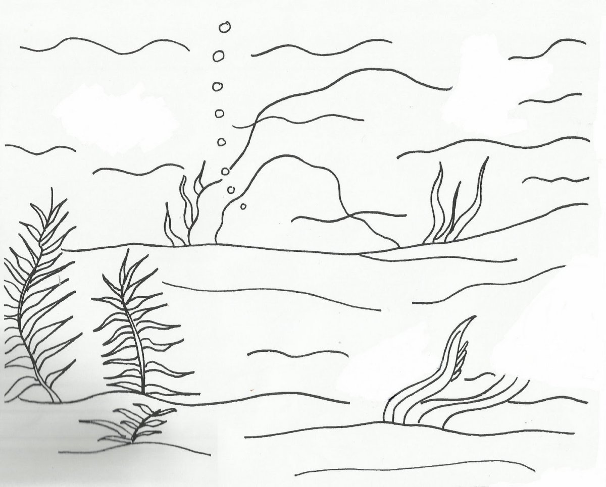 Вода нарисованная акварелью