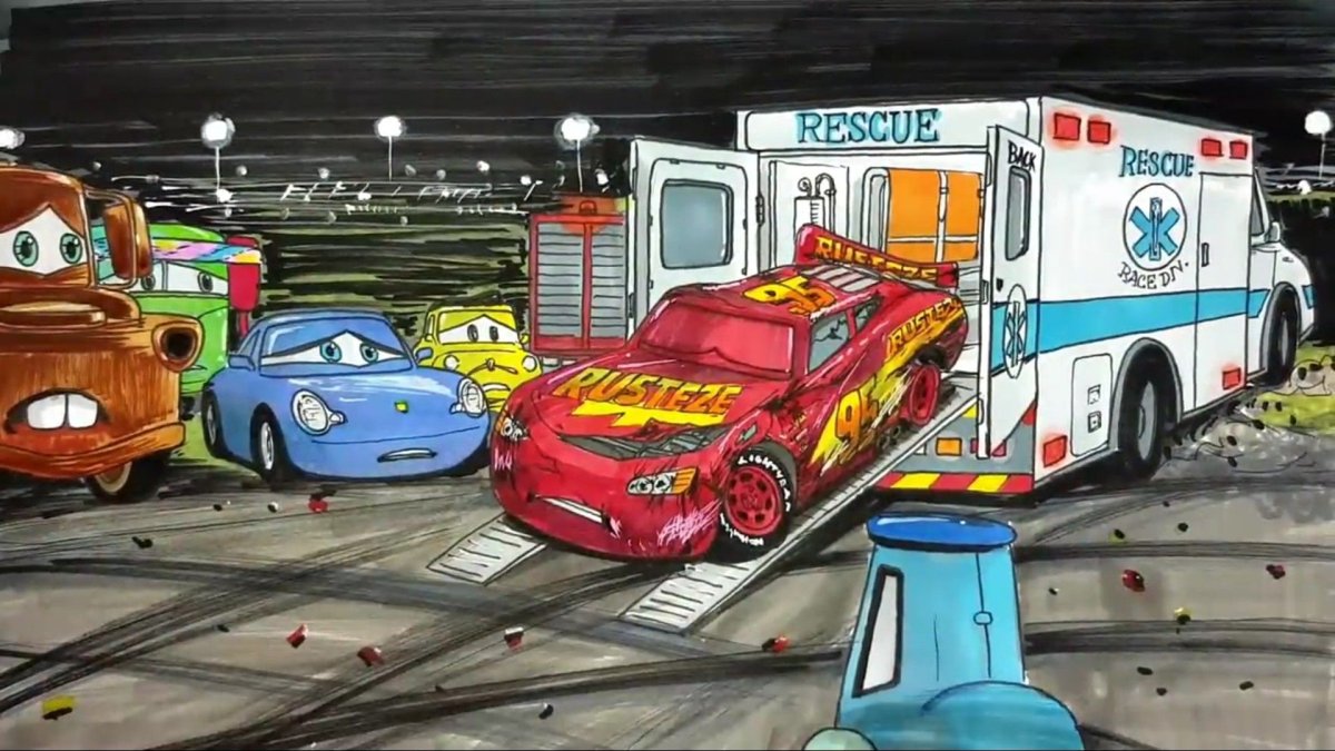 Нарисовать столкновение машин