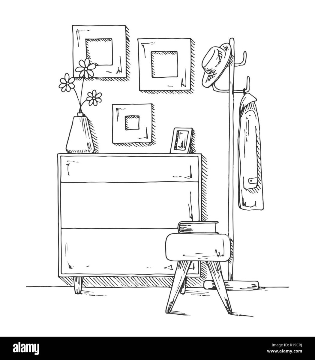 Прихожая мебель вектор