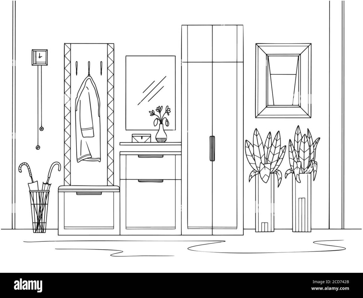 Прихожая раскраска