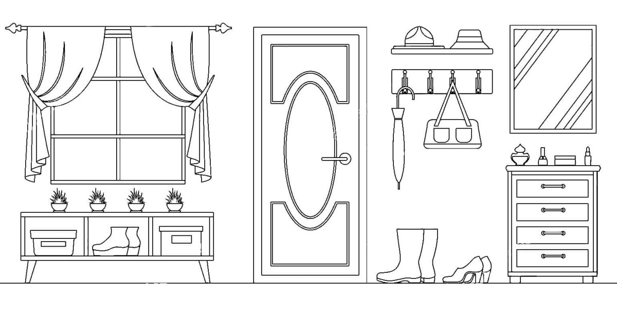 Прихожая для бумажной куклы