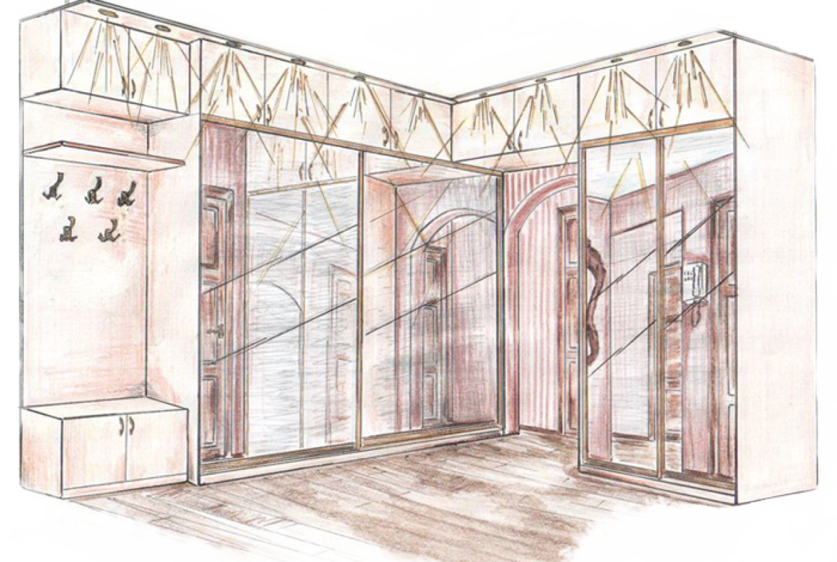 Зарисовка шкафа купе