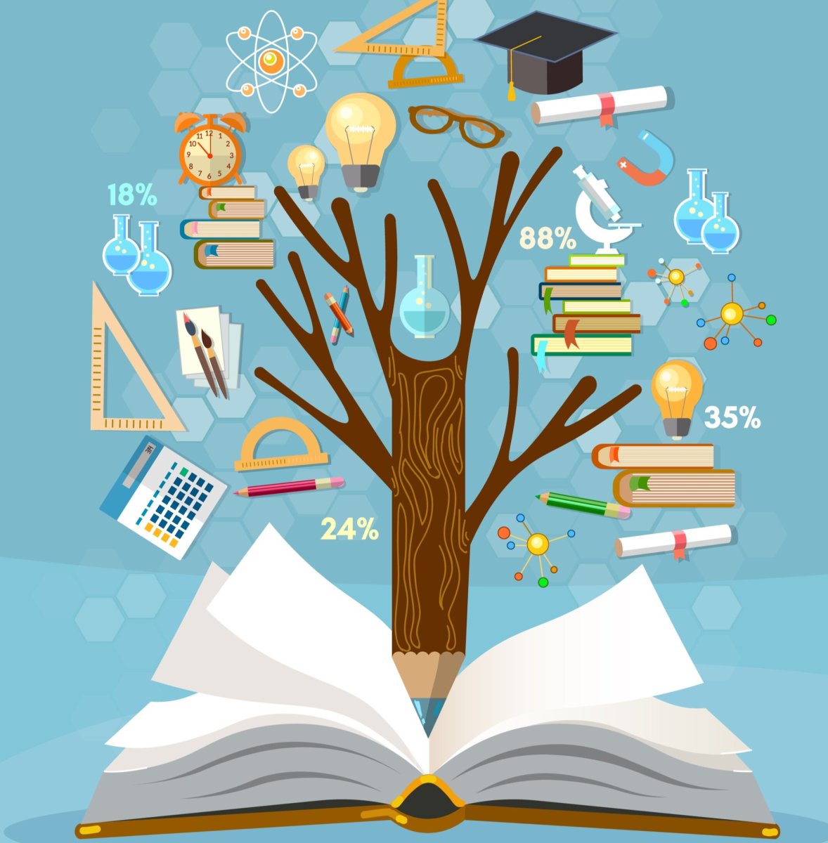 Дерево знаний на прозрачном фоне