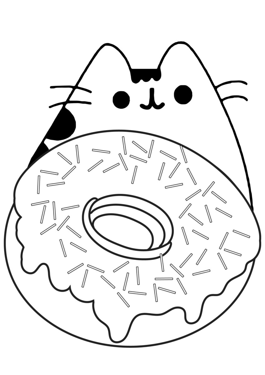 Раскраска котики Пушины для наклеек