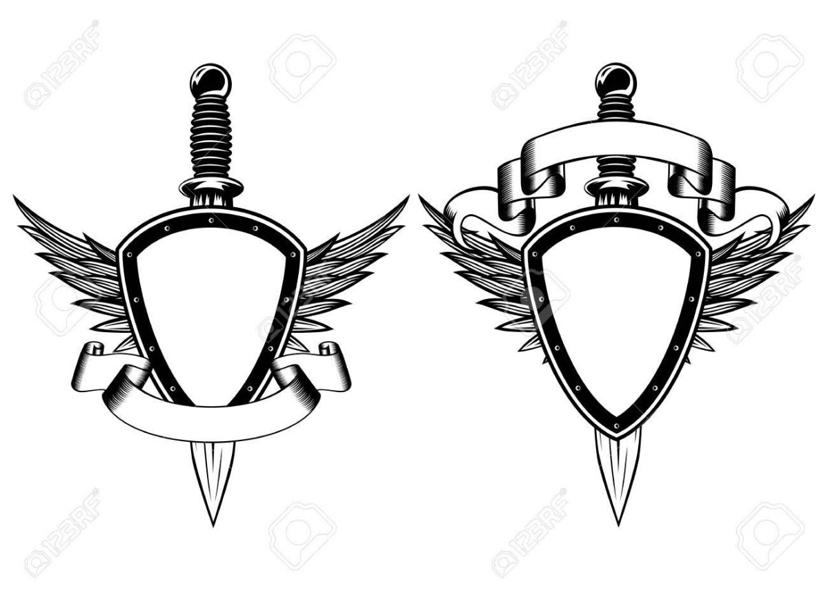 Синий щит с мечом