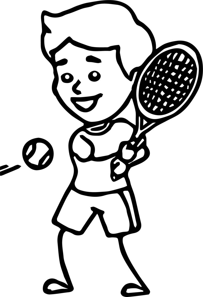 Теннис раскраска для детей
