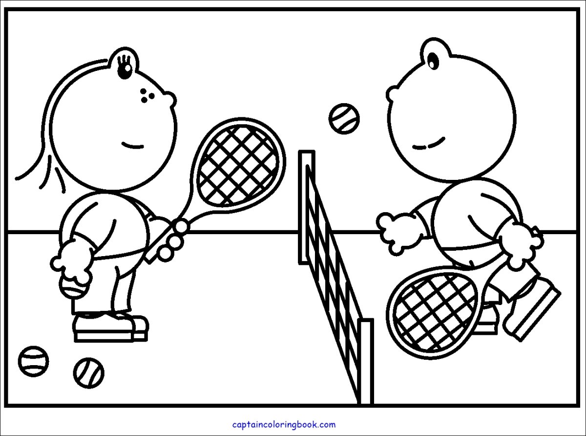 Раскраска теннисная ракетка и мяч