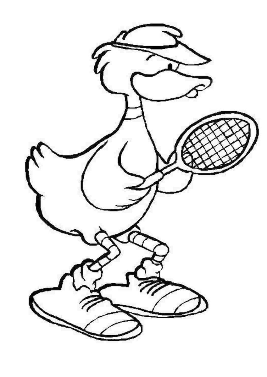 Раскраска игра в теннис