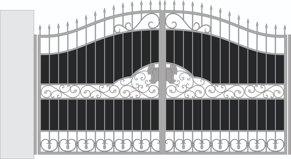 Эскиз ворот с калиткой