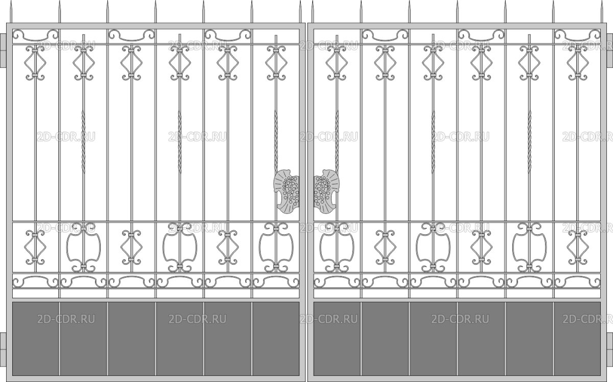 Металлические ворота в векторе