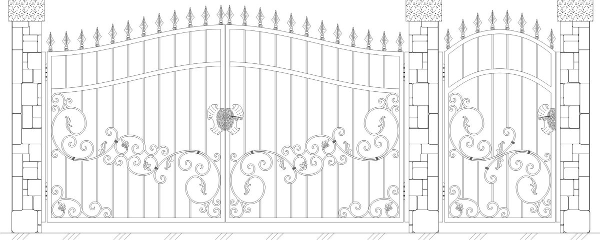 Кованые ворота v-034 (1 кв.м.)
