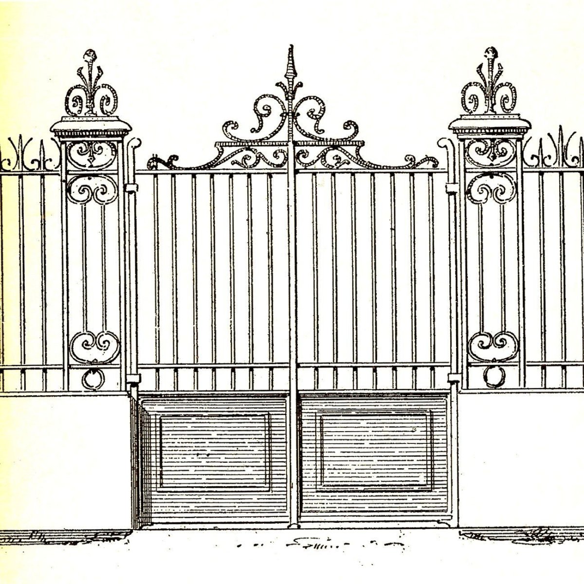 Ворота на чертеже вид сверху