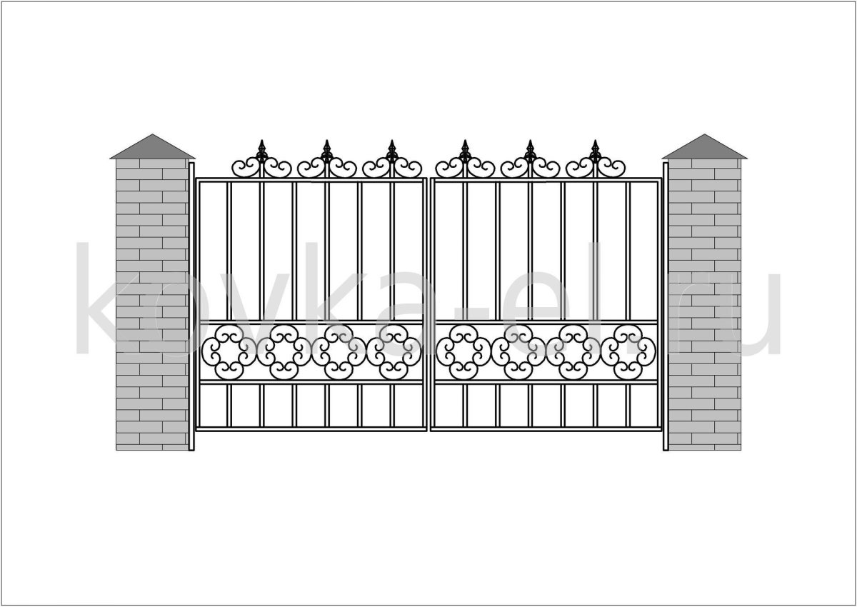 Эскиз ограждения забора