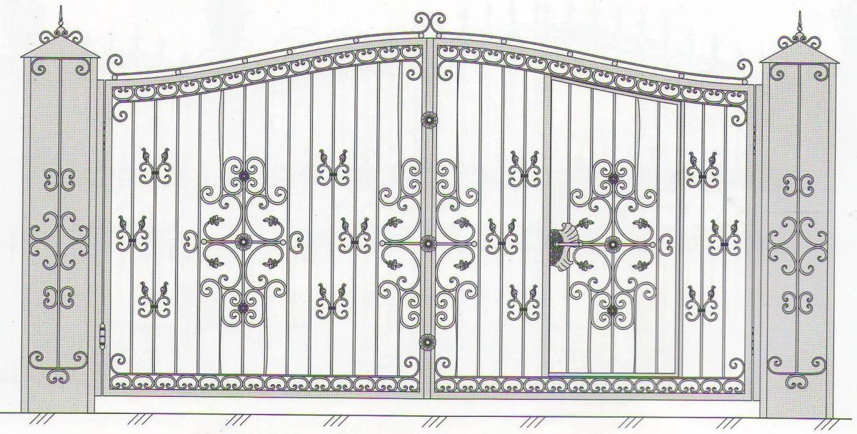 Кованые ворота на прозрачном фоне