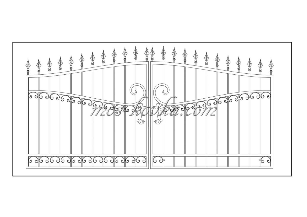 Ворота распашные чертежи кованые