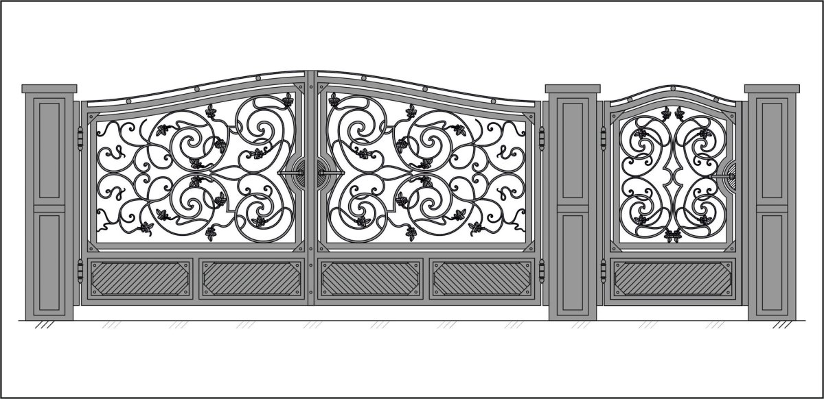 Эскизы кованых ворот и заборов