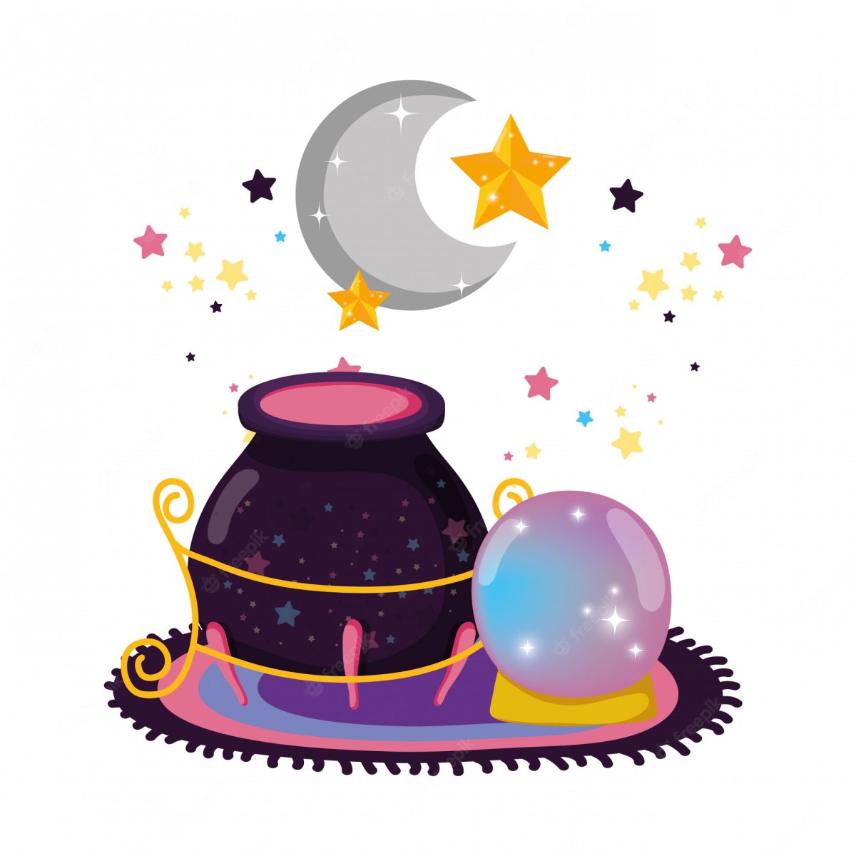 Магический шар акварель