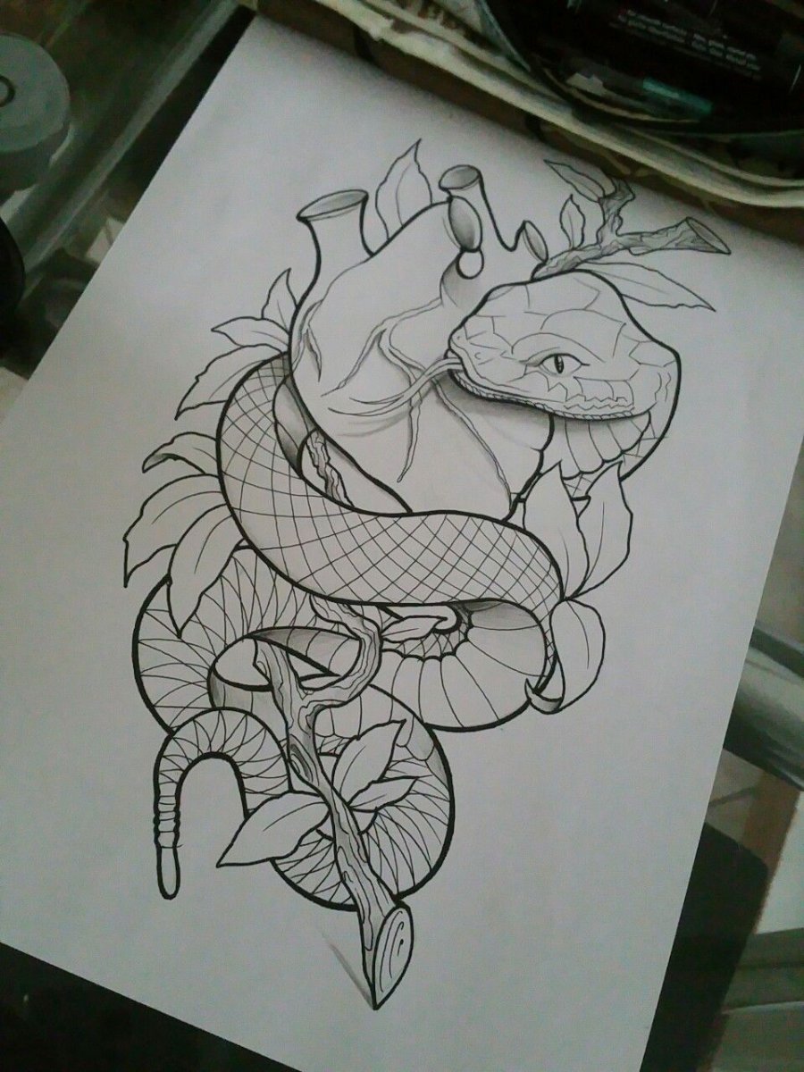 Рисунки для скетчбука змеи