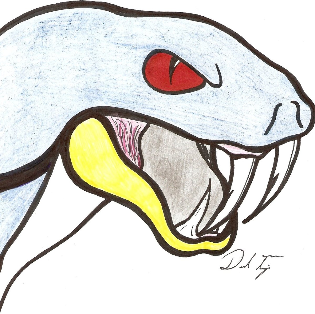 Рисунок змеи для срисовки