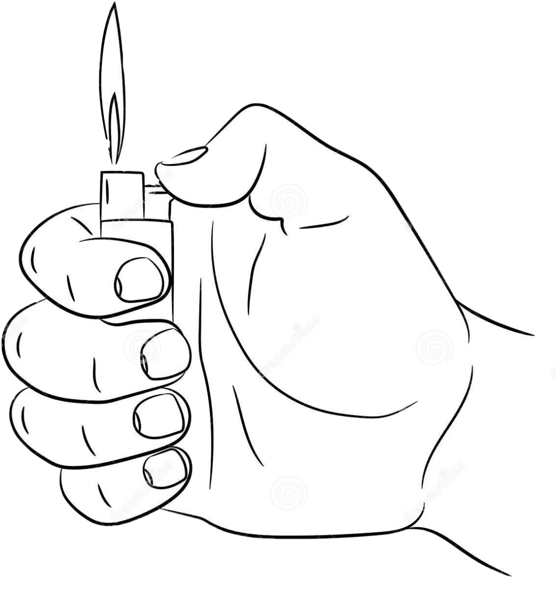 Набросок руки с сигаретой