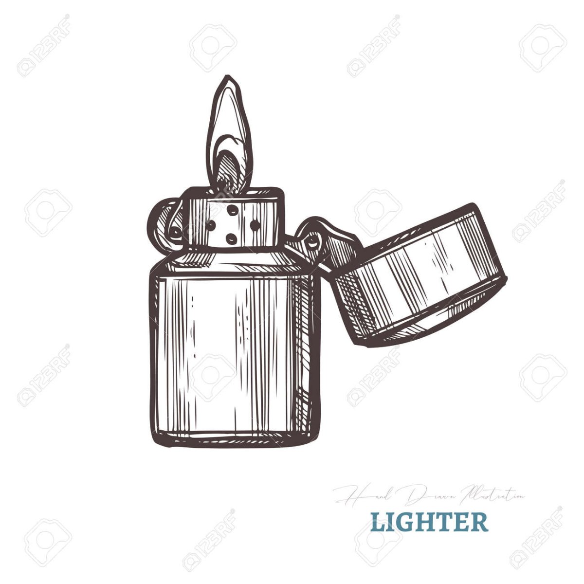 Гравюра эскиз зажигалка