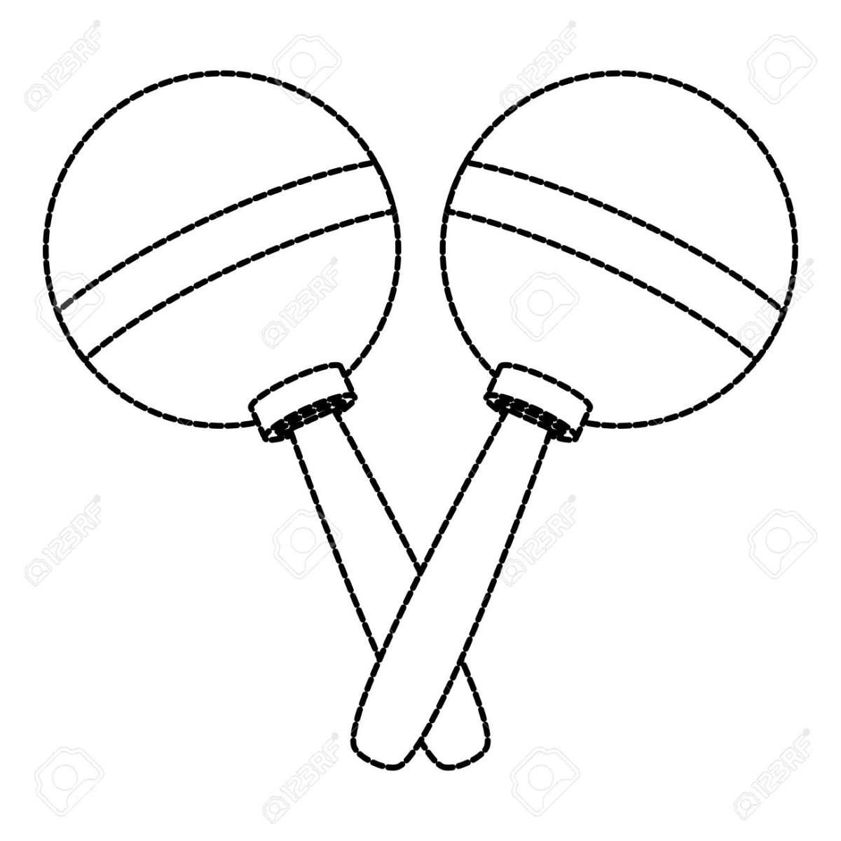 Маракасы музыкальный инструмент раскраска для детей