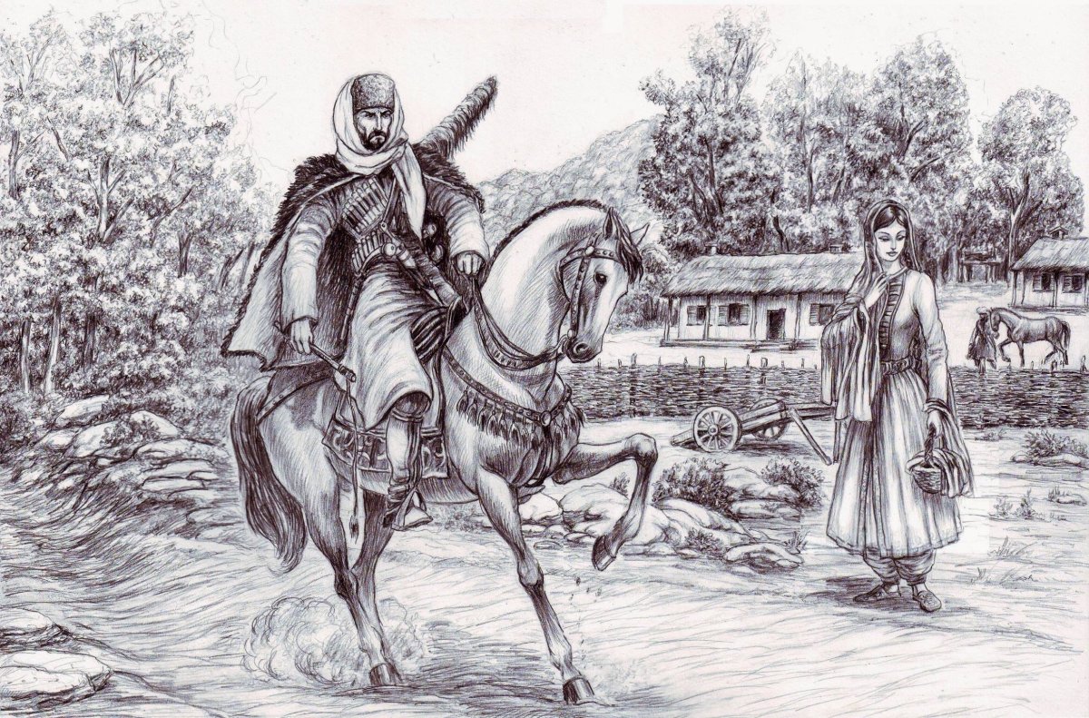 Аул рисунок