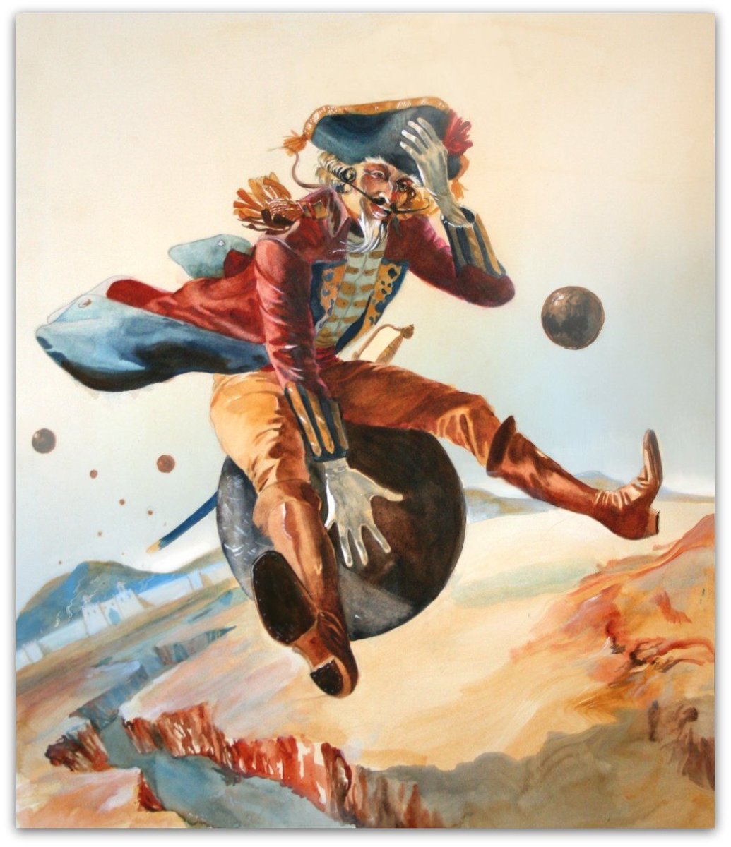 Барон Мюнхгаузен на ядре