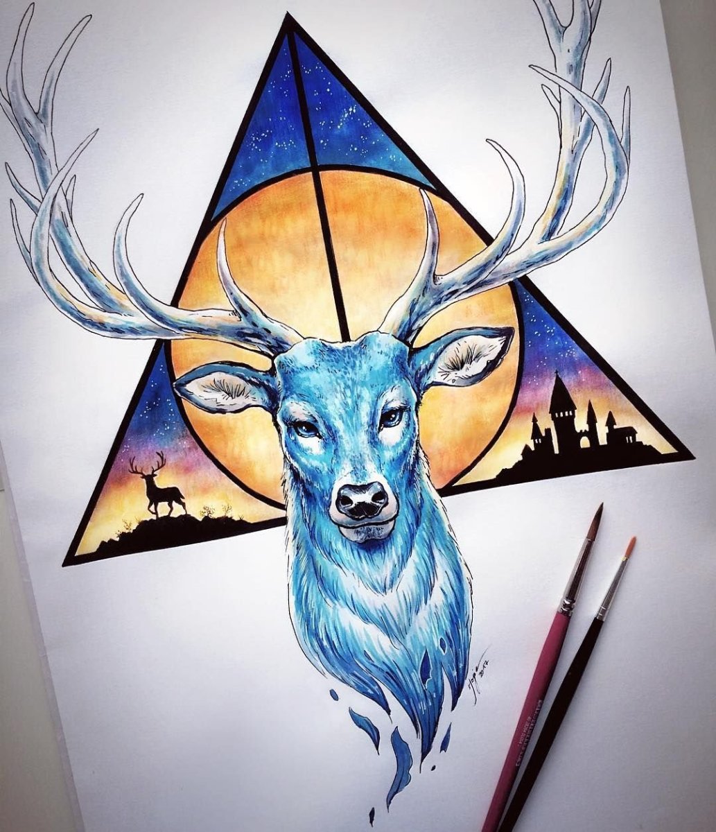 Рисунки оленя для срисовки