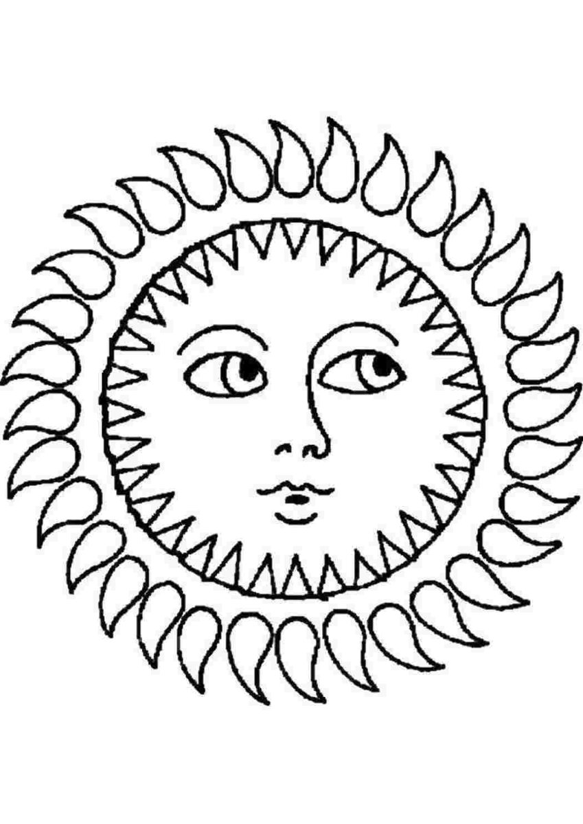 Раскраска солнце и Луна