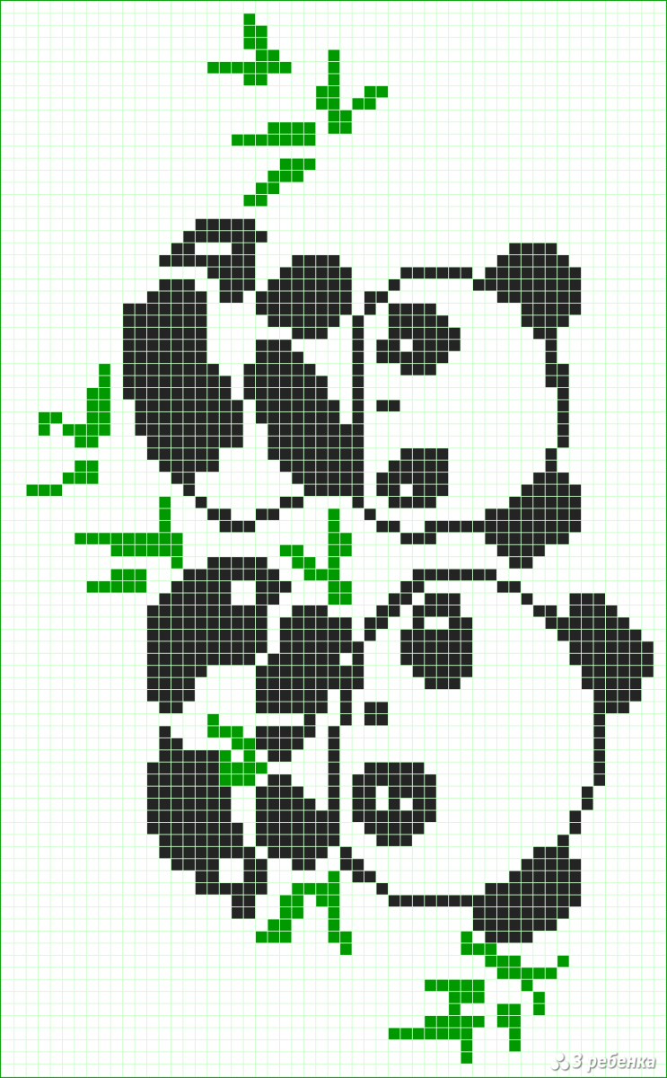 Панда рисунок пикселями