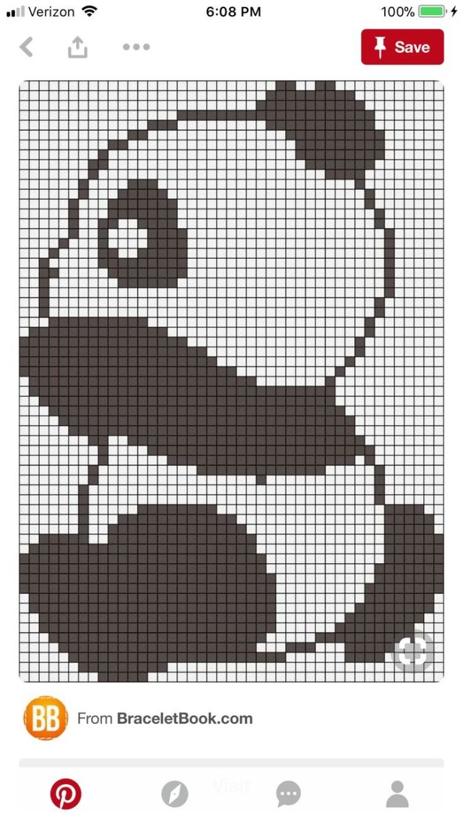 Вышивка Панда схема