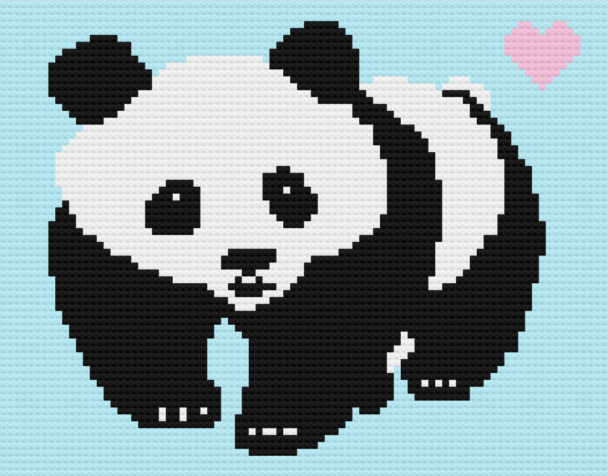 Схема панды для вышивания крестиком