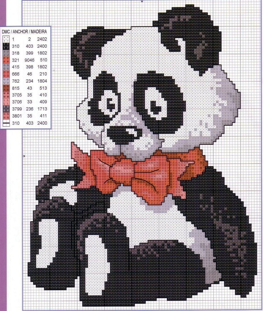 Панда пиксель арт