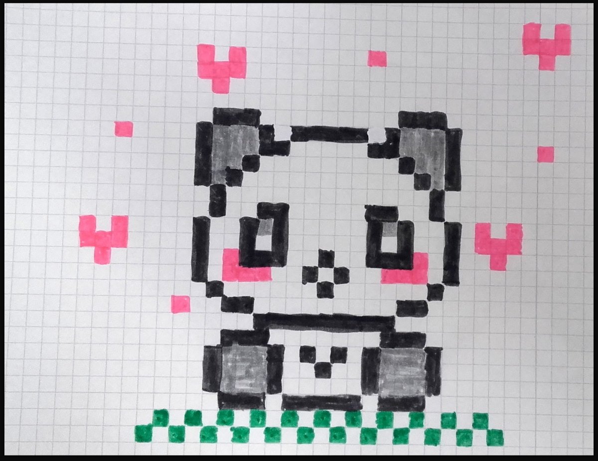 Рисунки по клеточкам Пандочка