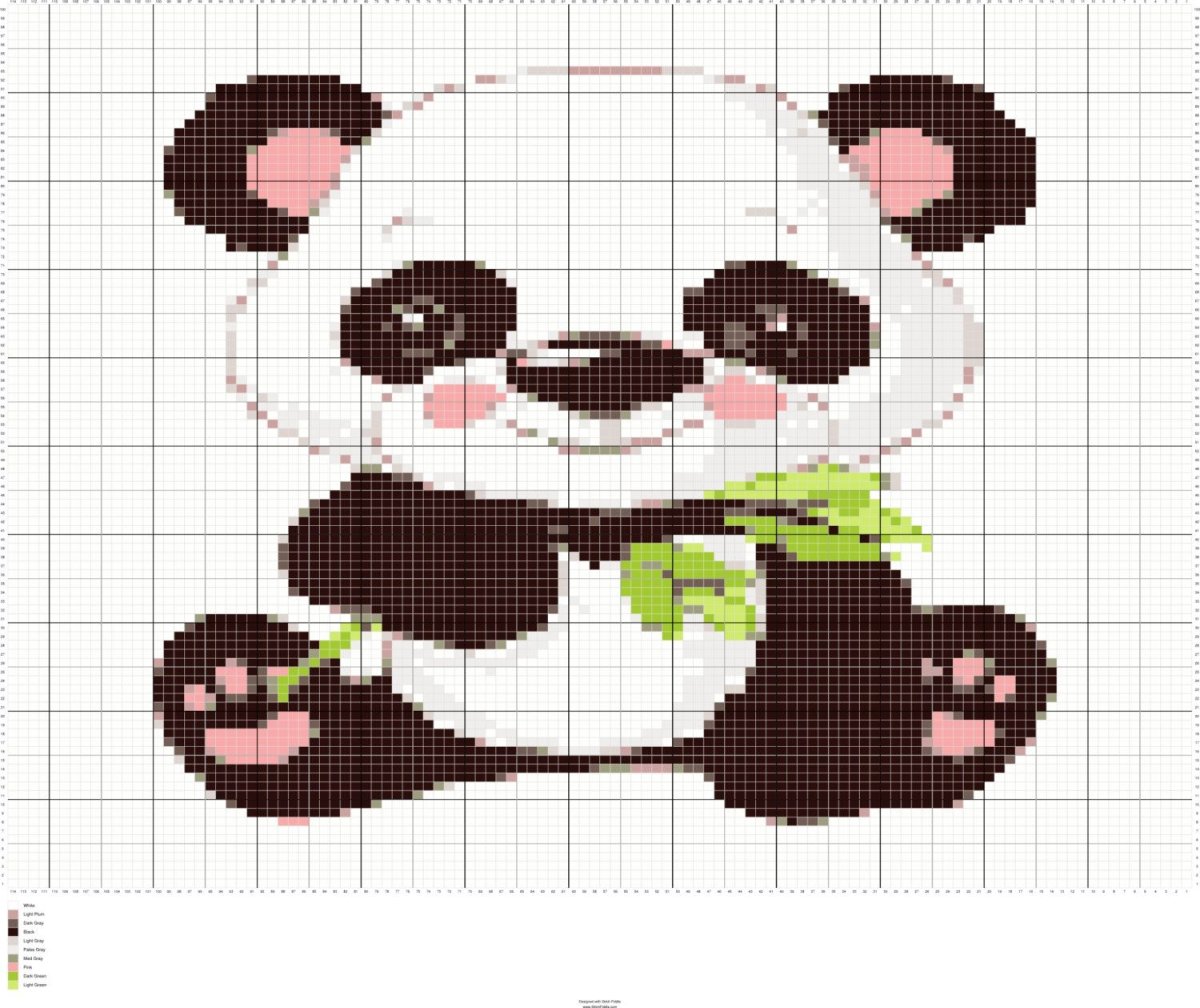 Панда вышивка маленькая