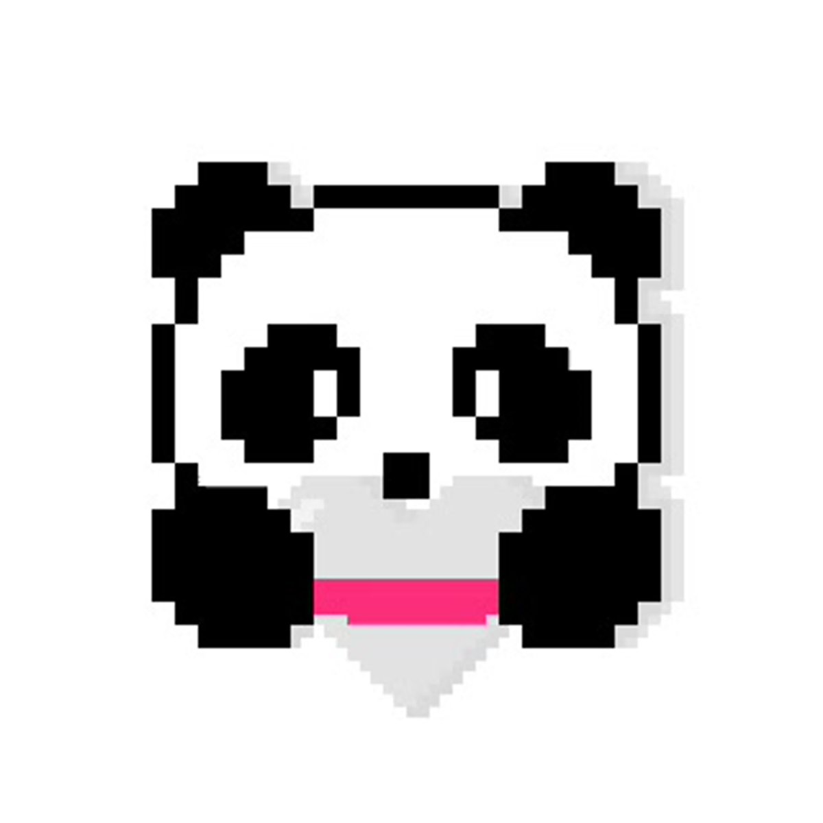 Рисунки по клеточкам Панда с сердечком