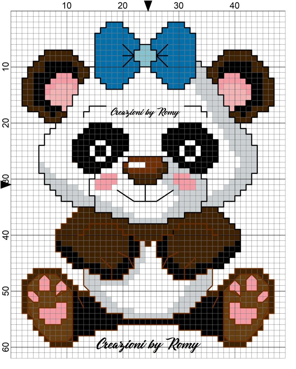 Жаккардовый узор Панда