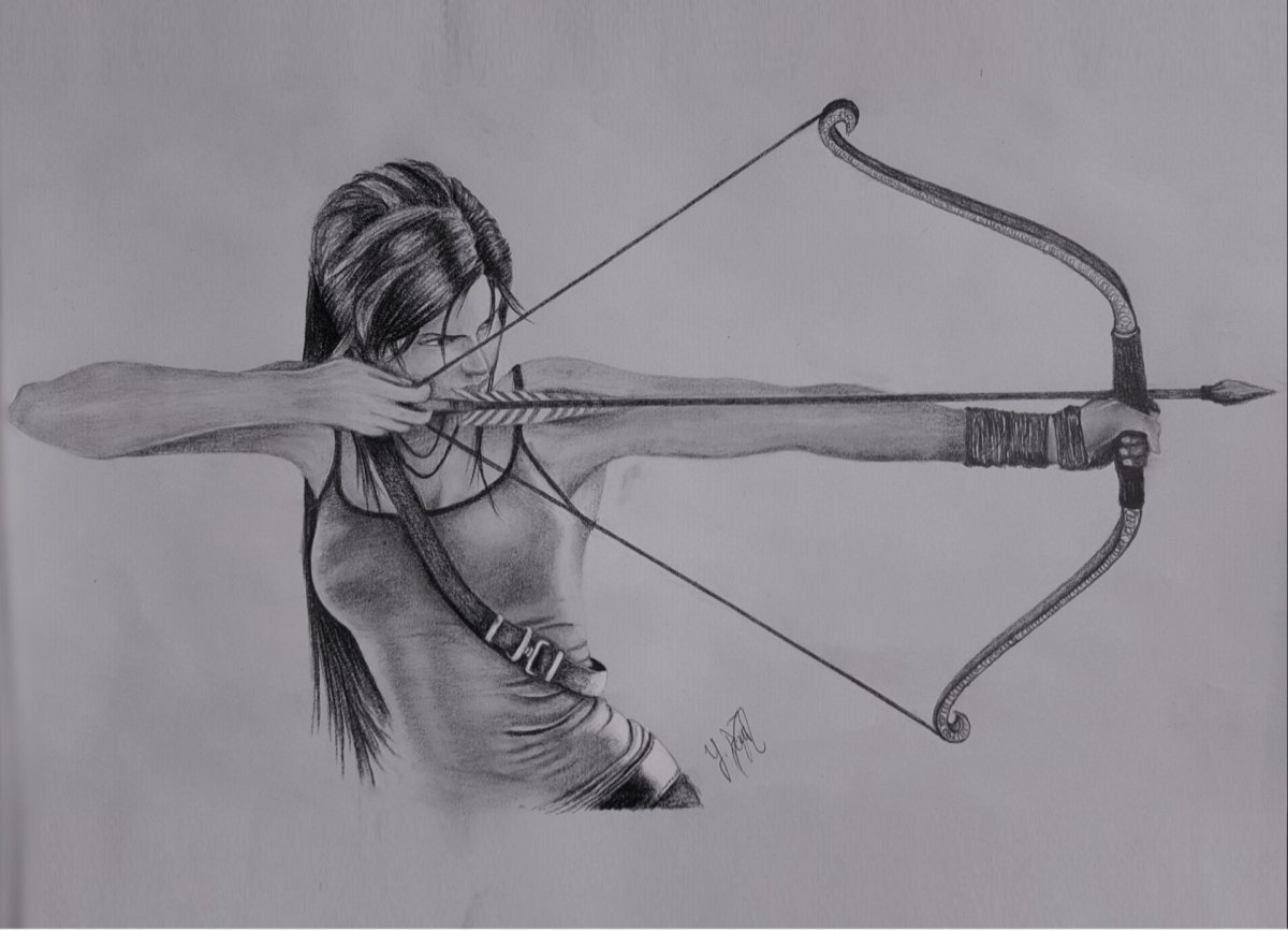 Лучница рисунок карандашом