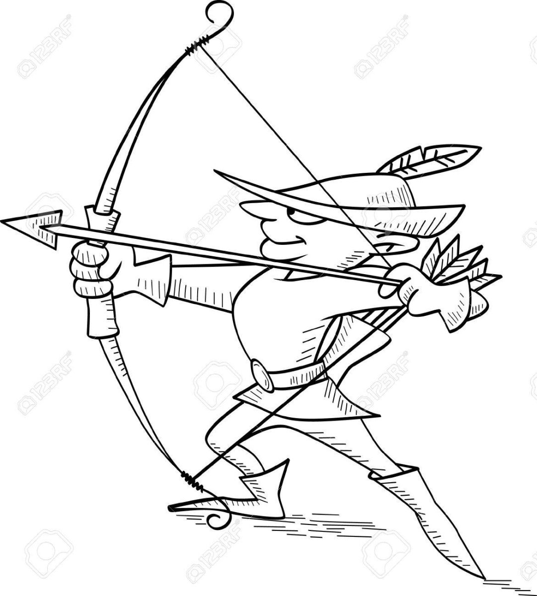 Раскраска стрельба из лука для детей