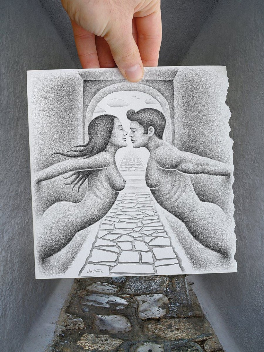 Эскиз розы карандашом