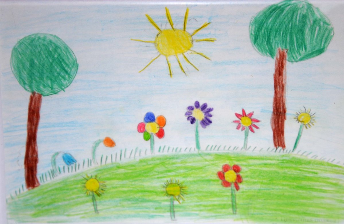 Лето рисунок легкий