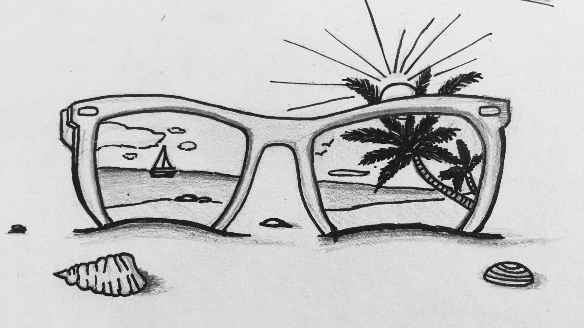 Лето картинки карандашом