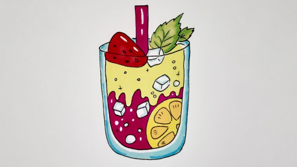 Картинки для срисовки коктейль